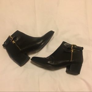 Geox black and gold booties